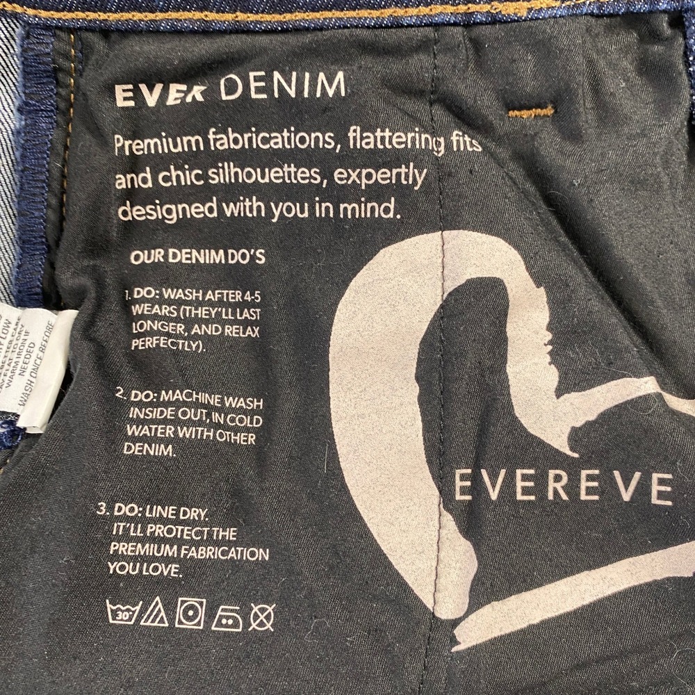 Evereve The Ever Trouser Jeans Womens 29 Blue Dark Wash High Rise Wide Leg EUC - Picture 13 of 15